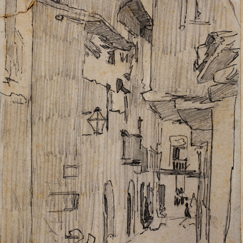 image for: Josep Lluís Pellicer - Carrer de poble - 1870