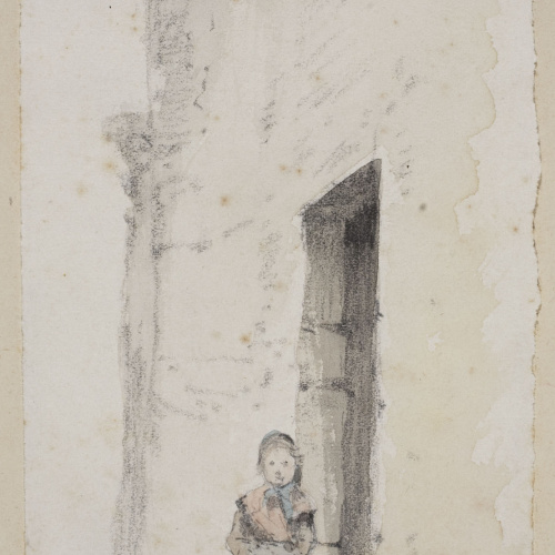 image for: Modest Urgell - Carrer de poble amb nens - Cap a 1861-1888