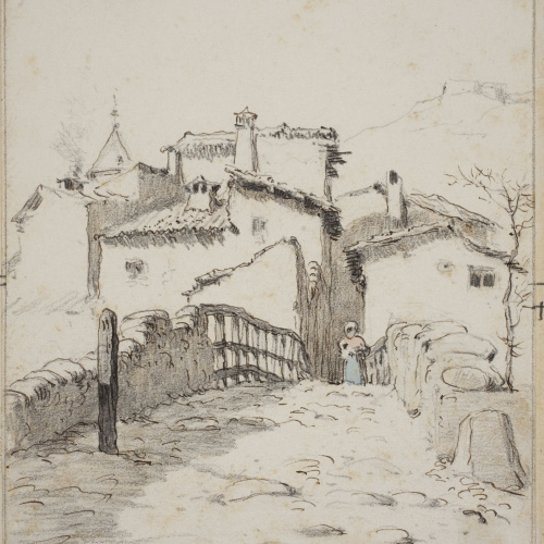 Modest Urgell - Carrer de poble - Cap a 1864 image for: Modest Urgell - Carrer de poble - Cap a 1864