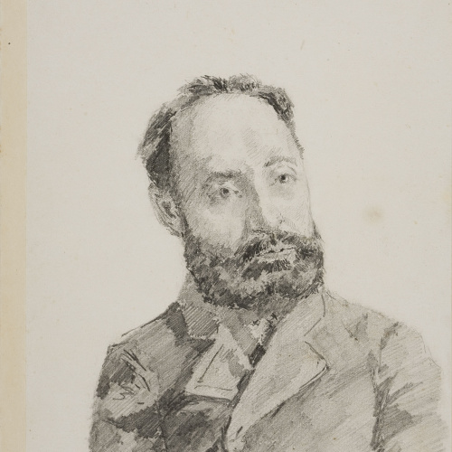 image for: Francesc Gimeno - Vores de l&#039;Ebre, Tortosa (anvers) / Retrat masculí (revers) - Cap a 1878 [1]