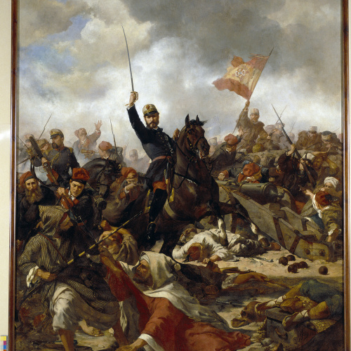image for: Francesc Sans Cabot - El general Prim a la batalla de Tetuan - 1865