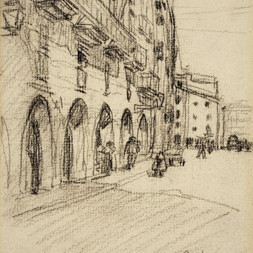 image for: Dionís Baixeras - Porxos dels Encants a la Plaça d&#039;Antonio López - Febrer 1908