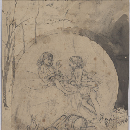 image for: Josep Lluís Pellicer - Al·legoria del mes de gener - 1882