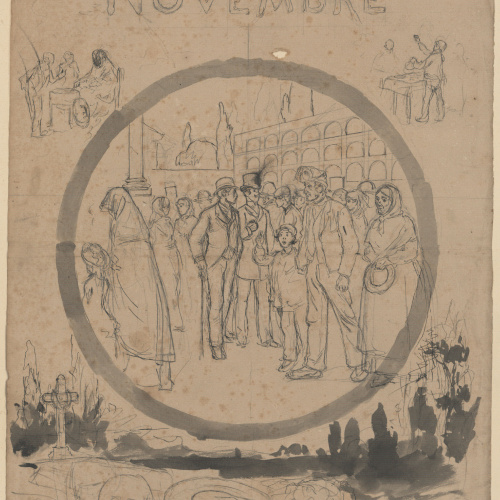 image for: Josep Lluís Pellicer - Al·legoria del mes de novembre - 1882