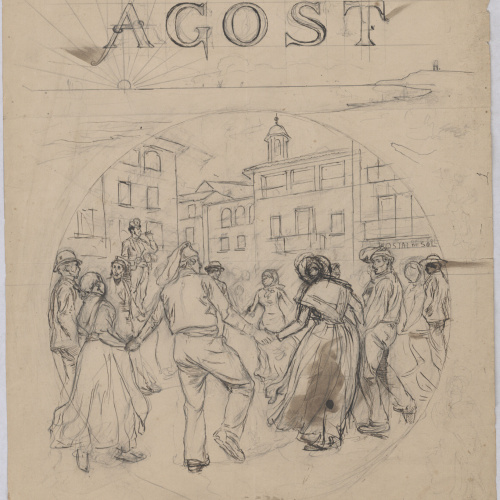 image for: Josep Lluís Pellicer - Al·legoria del mes d'agost - 1882