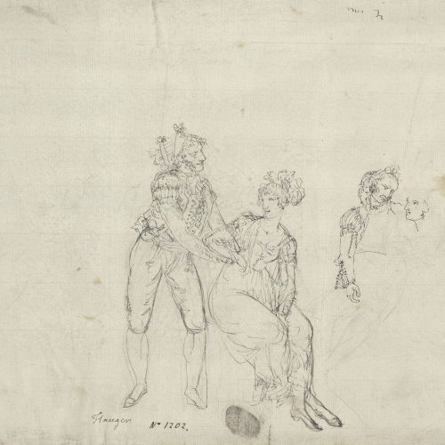 image for: Josep Bernat Flaugier - Estudi d&#039;una parella de «majos» - Cap a 1800-1812