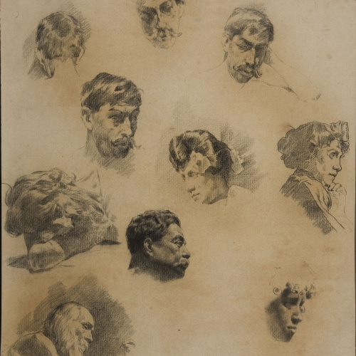 image for: Antoni Fabrés - Estudi de caps - 1904