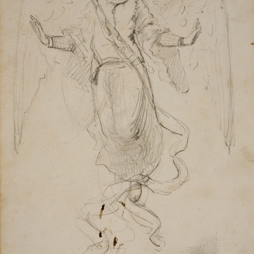 image for: Antoni Fabrés - Àngel (anvers) / Estudi de caps (revers) - Cap a 1875-1878