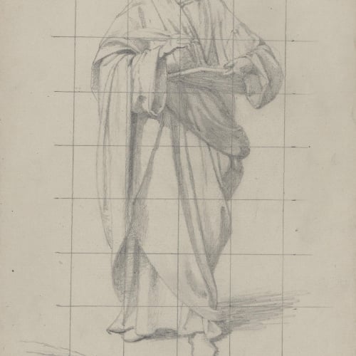image for: Claudi Lorenzale - Sant Joan Evangelista i estudi de mans - Cap a 1850-1870