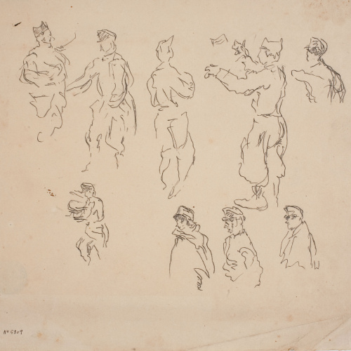 image for: Josep Lluís Pellicer - Apunts de soldats - Cap a 1872-1876