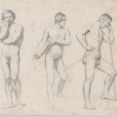 image for: Claudi Lorenzale - Estudis de nus masculins - Cap a 1850-1855