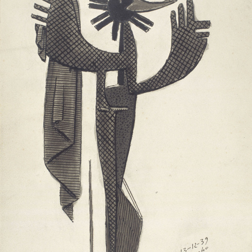 image for: Juli González - Dona abstracta quadriculada (Femme abstraite quadrillée) - 18 de gener de 1940