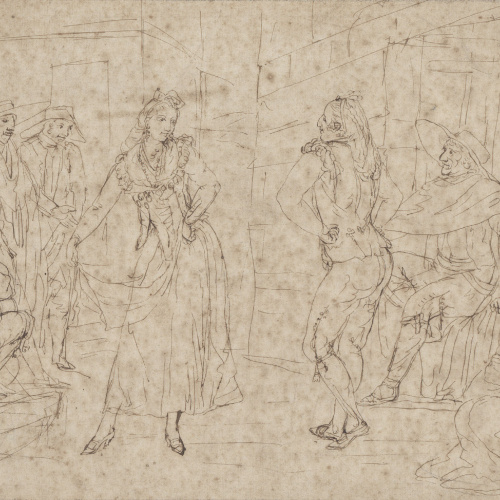 image for: Josep Bernat Flaugier - Escena de dansa espanyola - Cap a 1800-1812