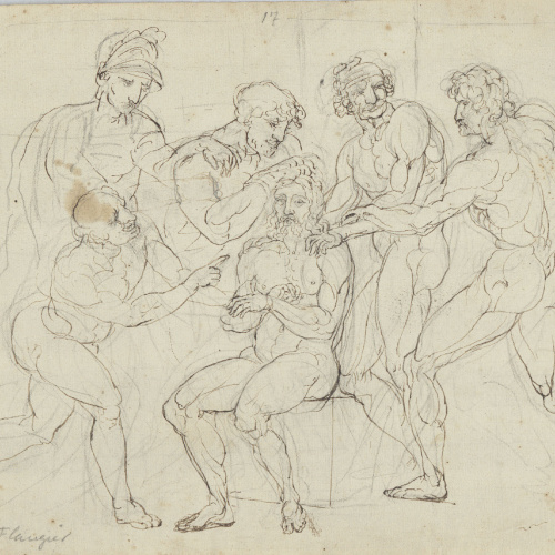 image for: Josep Bernat Flaugier - La coronació d&#039;espines (anvers) / Formes geomètriques (revers) - Cap a 1800-1812