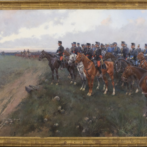 image for: Josep Cusachs - Desfilada al camp davant el rei Alfons XIII - 1905
