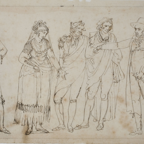 image for: Josep Bernat Flaugier - Grup de figures vestides d&#039;època - Cap a 1800-1812