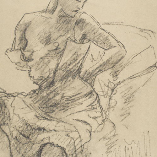 image for: Juli González - Dona asseguda que es corda la cotilla (Femme assisse au corset) - Cap a 1906-1914