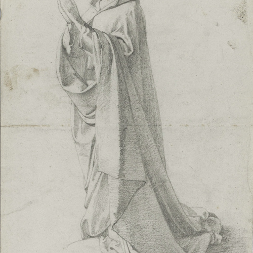 image for: Claudi Lorenzale - Estudi de figura masculina en actitud de pregària - Cap a 1850-1870