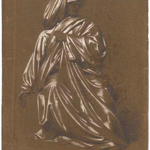 image for: Claudi Lorenzale - Estudi de figura masculina amb turbant - Cap a 1850-1860