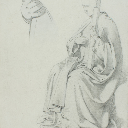 image for: Claudi Lorenzale - Estudis de figura masculina (anvers) / Estudis de figura masculina (revers) - Cap a 1850-1870 [1]