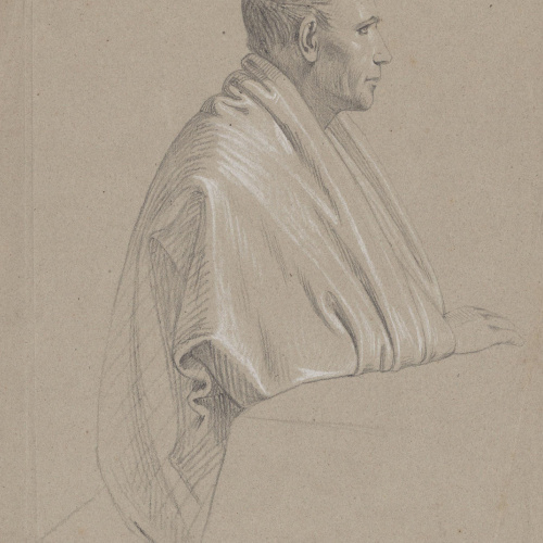 image for: Claudi Lorenzale - Estudi de figura masculina - Cap a 1850-1870