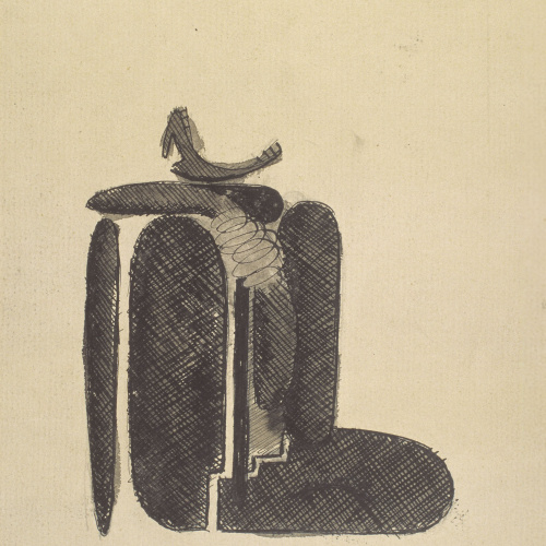 image for: Juli González - Dona asseguda cridant núm. 2 (Femme assisse criant nº 2) (anvers) / Esbós d&#039;un cap (revers) - 1939