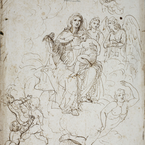 image for: Josep Bernat Flaugier - Mare de Déu amb el Nen per a la decoració de la cúpula de l&#039;església de sant Sever i sant Carles Borromeu - Cap a 1802-1803