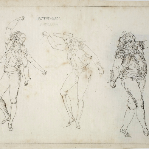 image for: Josep Bernat Flaugier - Estudi de majos ballant - Cap a 1800-1812