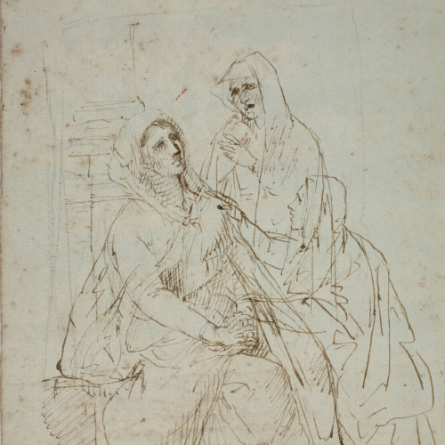 image for: Josep Bernat Flaugier - La Mare de Déu acompanyada de dues dones - Cap a 1800-1812