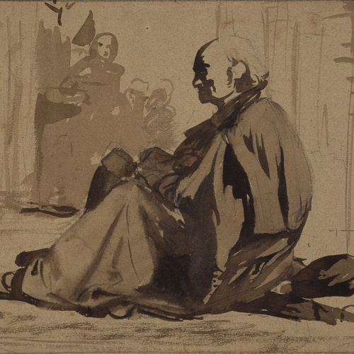 image for: Ramon Martí i Alsina - Vell assegut - Cap a 1865-1870