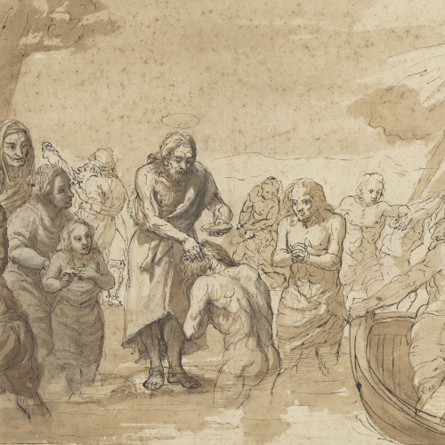 image for: Josep Bernat Flaugier - Sant Joan Baptista batejant en el riu Jordà - Cap a 1790-1800