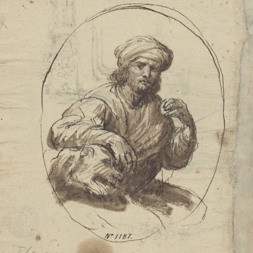 image for: Josep Bernat Flaugier - El profeta Daniel (anvers) / Croquis (revers) - Cap a 1800-1812