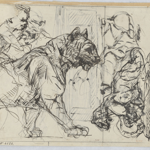 image for: Agapit Vallmitjana Abarca - Estudi de lleons per a escultures i figura - Cap a 1883-1894