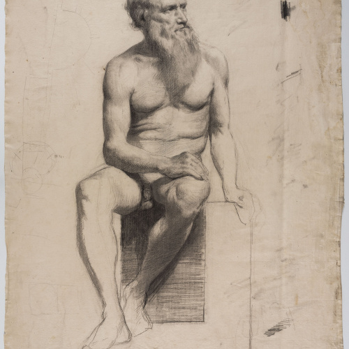 image for: Andreu Solà - Nu masculí barbut - Cap a 1880-1885