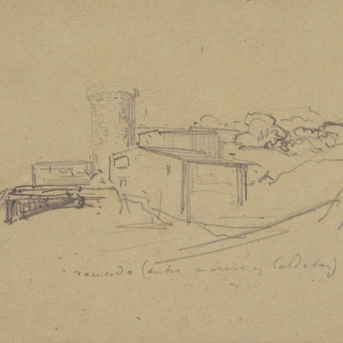 image for: Ramon Martí i Alsina - Castell situat entre Mataró i Caldetes - Cap a 1855-1860