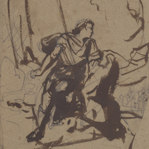 image for: Ramon Martí i Alsina - Samsó lluitant amb el lleó - Cap a 1865-1870