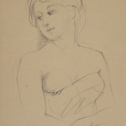 image for: Ramon Martí i Alsina - Figura femenina mig nua - Cap a 1860-1865