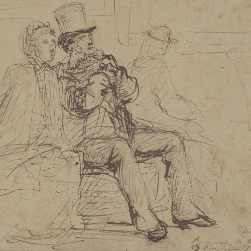 image for: Ramon Martí i Alsina - Una parella asseguda - 19 d&#039;octubre de 1878