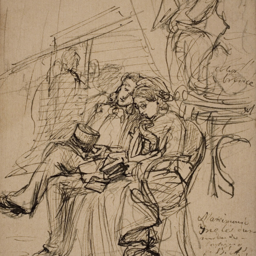 image for: Ramon Martí i Alsina - Parella asseguda - 1878