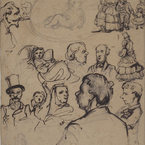 image for: Ramon Martí i Alsina - Caricatures costumistes - Cap a 1845-1850