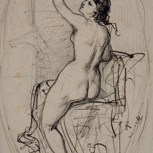image for: Ramon Martí i Alsina - Nu femení (Bacant) - Cap a 1855-1860