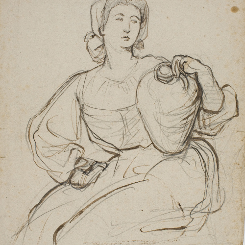 image for: Ramon Martí i Alsina - Ceferina la Provinciana (anvers) / Apunts de figura femenina (revers) - Cap a 1866