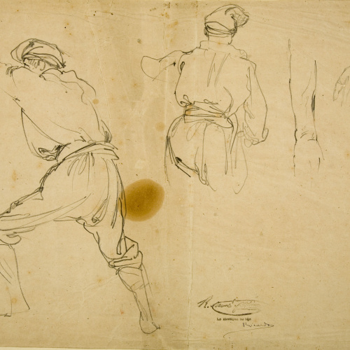 image for: Ramon Martí i Alsina - Estudi de figures i braços - Cap a 1860-1870