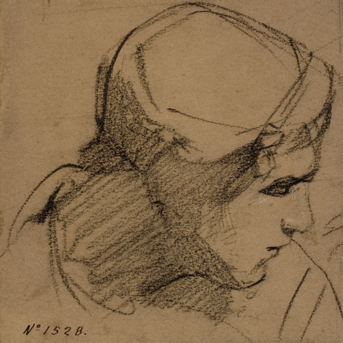 image for: Ramon Martí i Alsina - Apunt d&#039;un cap masculí - Cap a 1860-1870