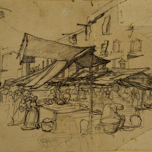 image for: Ramon Martí i Alsina - Estudi per al quadre «Born Vell» - Cap a 1866