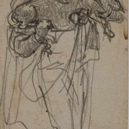 image for: Ramon Martí i Alsina - Pagès amb un porc als braços - Cap a 1870