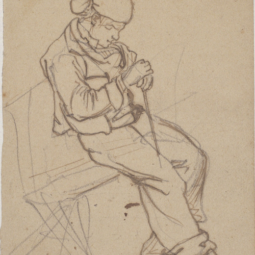 image for: Ramon Martí i Alsina - Pagès adormit - Cap a 1850-1855