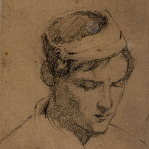 image for: Ramon Martí i Alsina - Estudi d&#039;un cap de jove masculí - Cap a 1860-1870
