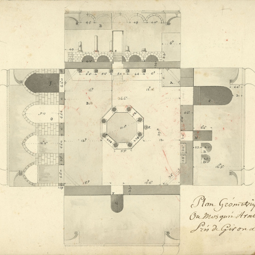 image for: Jacques Moulinier - Plànol geomètric i alçat dels banys àrabs de Girona - Cap a 1801-1803