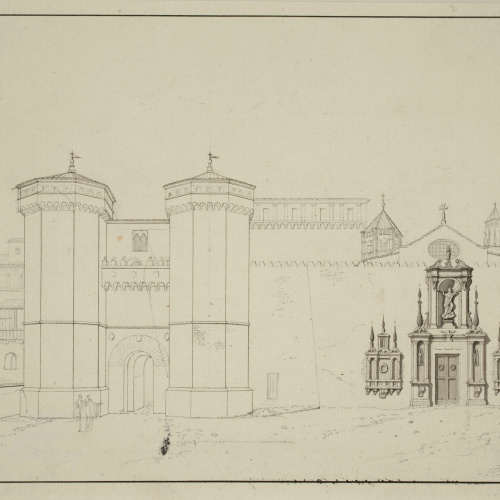 image for: François Ligier - Entrada del monestir de Poblet - Cap a 1801-1803